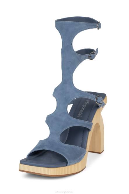 Jeffrey Campbell rivalen NDHB218 platform sandaal blauw suède naturel vrouwen