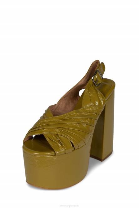 Jeffrey Campbell rock-it-2 NDHB1188 platform sandaal charteuse gekreukt patent vrouwen