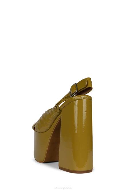 Jeffrey Campbell rock-it-2 NDHB1188 platform sandaal charteuse gekreukt patent vrouwen