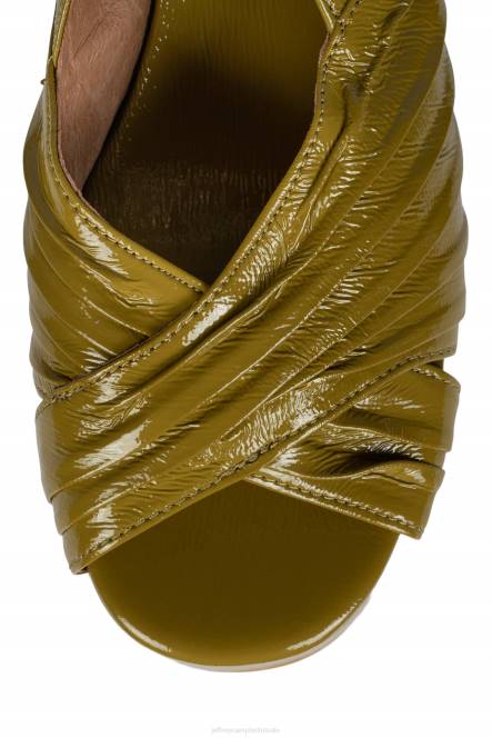 Jeffrey Campbell rock-it-2 NDHB1188 platform sandaal charteuse gekreukt patent vrouwen