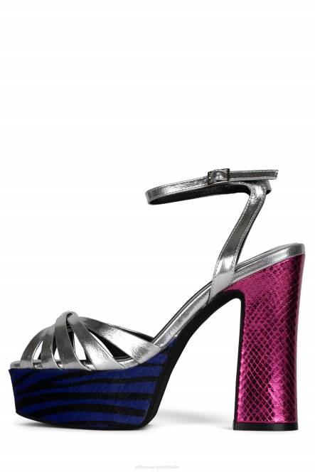 Jeffrey Campbell rocken-uit NDHB1050 platform sandaal zilver roze multi vrouwen