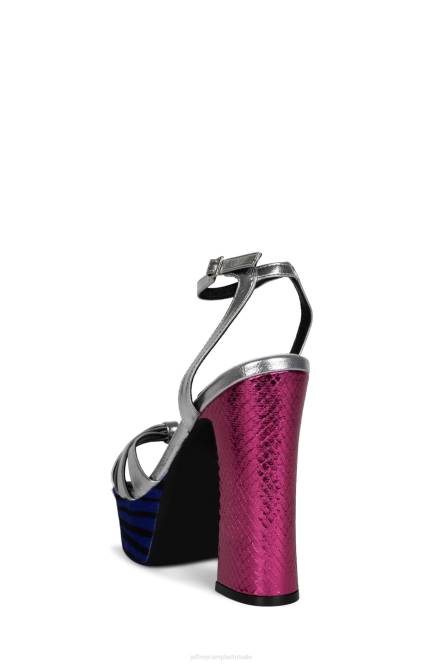 Jeffrey Campbell rocken-uit NDHB1050 platform sandaal zilver roze multi vrouwen