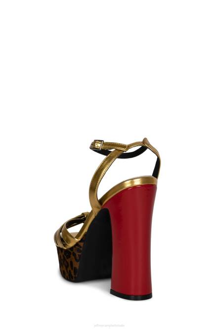 Jeffrey Campbell rocken-uit NDHB1051 platform sandaal gouden jachtluipaard multi vrouwen