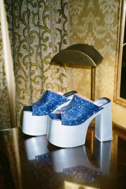 Jeffrey Campbell rocknrolln NDHB1223 platform sandaal blauw glitter zilver vrouwen