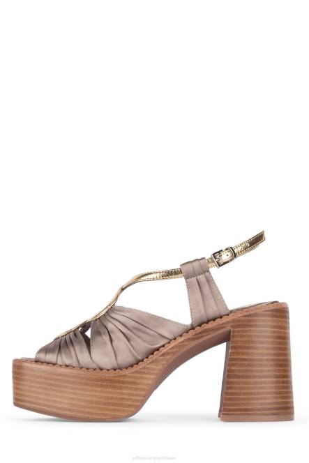 Jeffrey Campbell rockshow NDHB1161 platform sandaal taupe satijn goud vrouwen