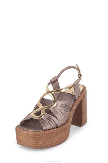 Jeffrey Campbell rockshow NDHB1161 platform sandaal taupe satijn goud vrouwen