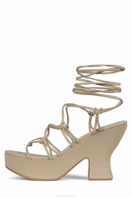 Jeffrey Campbell shindia NDHB1120 platform sandaal beige spijkerstof vrouwen