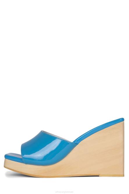 Jeffrey Campbell simona NDHB958 platform sandaal blauw patent vrouwen