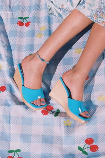 Jeffrey Campbell simona NDHB958 platform sandaal blauw patent vrouwen