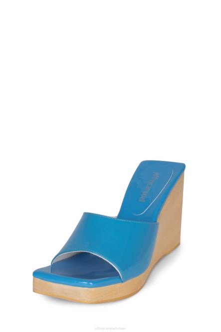 Jeffrey Campbell simona NDHB958 platform sandaal blauw patent vrouwen