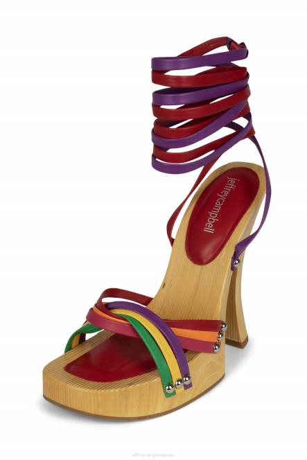 Jeffrey Campbell sucettes NDHB1053 platform sandaal rode multi vrouwen