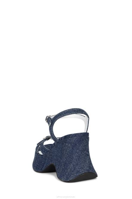 Jeffrey Campbell terugslag NDHB250 platform sandaal donkerblauw denim zilver vrouwen