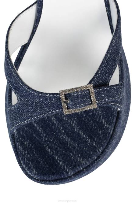 Jeffrey Campbell terugslag NDHB250 platform sandaal donkerblauw denim zilver vrouwen