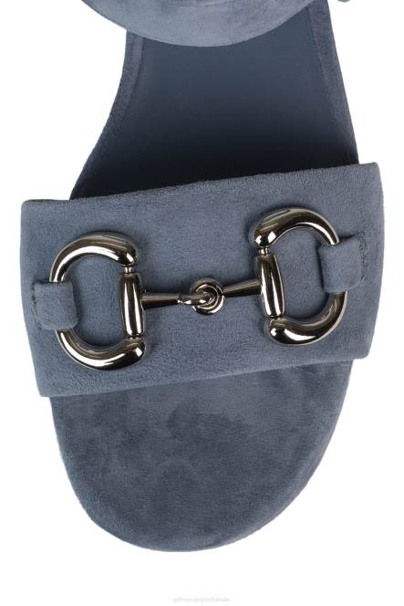 Jeffrey Campbell tijdloos NDHB1009 platform sandaal stoffig blauw suède zilver vrouwen