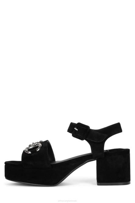 Jeffrey Campbell tijdloos NDHB1010 platform sandaal zwart suède zilver vrouwen