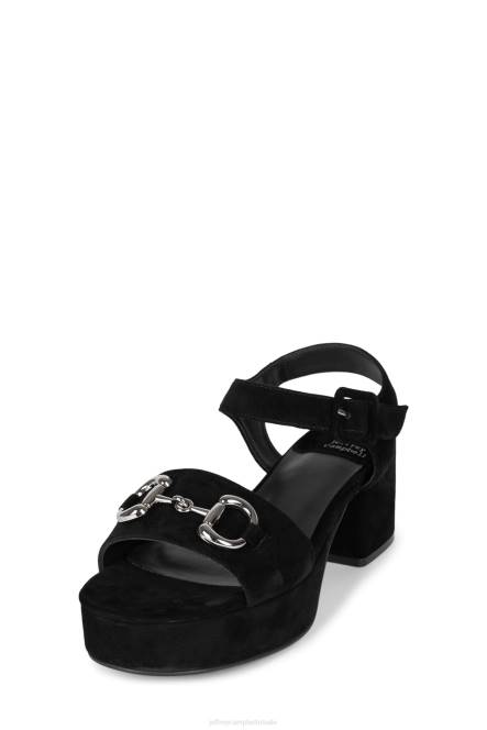 Jeffrey Campbell tijdloos NDHB1010 platform sandaal zwart suède zilver vrouwen