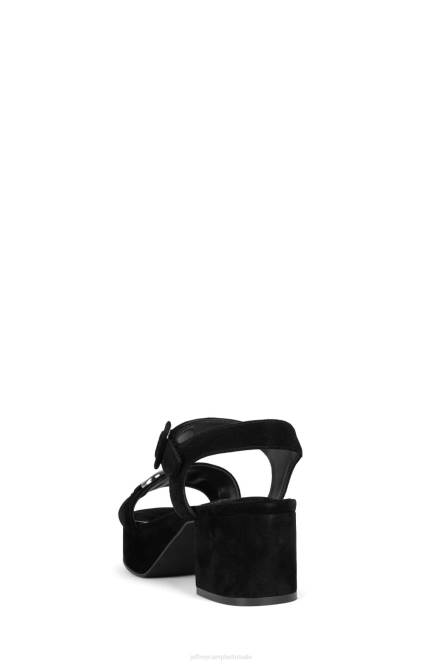 Jeffrey Campbell tijdloos NDHB1010 platform sandaal zwart suède zilver vrouwen