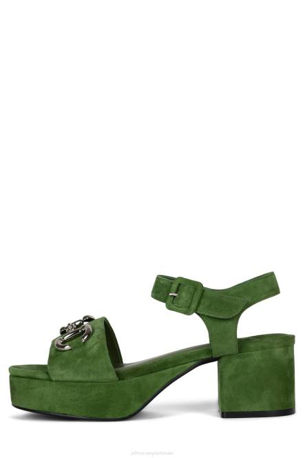 Jeffrey Campbell tijdloos NDHB1011 platform sandaal groen suède zilver vrouwen