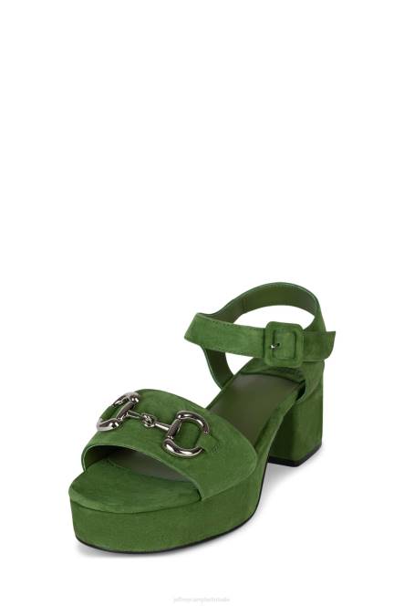 Jeffrey Campbell tijdloos NDHB1011 platform sandaal groen suède zilver vrouwen