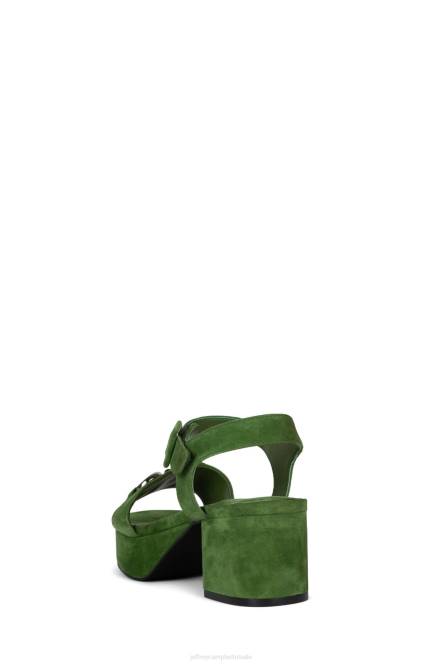 Jeffrey Campbell tijdloos NDHB1011 platform sandaal groen suède zilver vrouwen