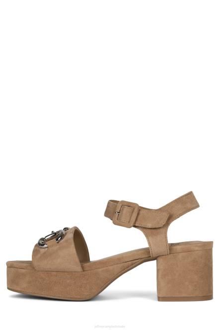 Jeffrey Campbell tijdloos NDHB1012 platform sandaal natuurlijk suède zilver vrouwen