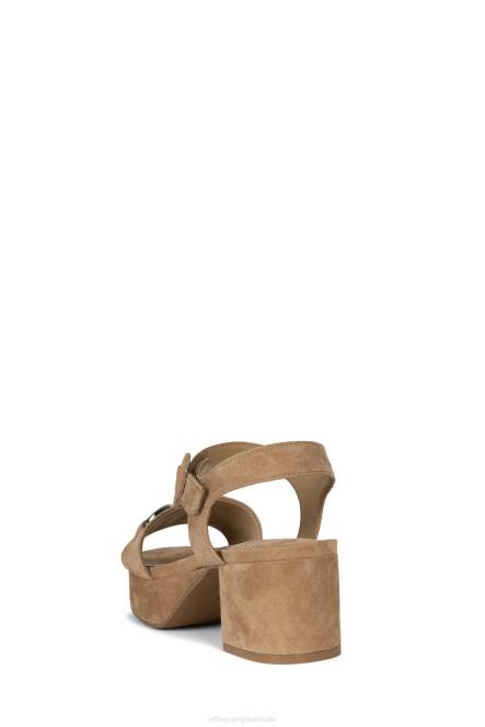 Jeffrey Campbell tijdloos NDHB1012 platform sandaal natuurlijk suède zilver vrouwen