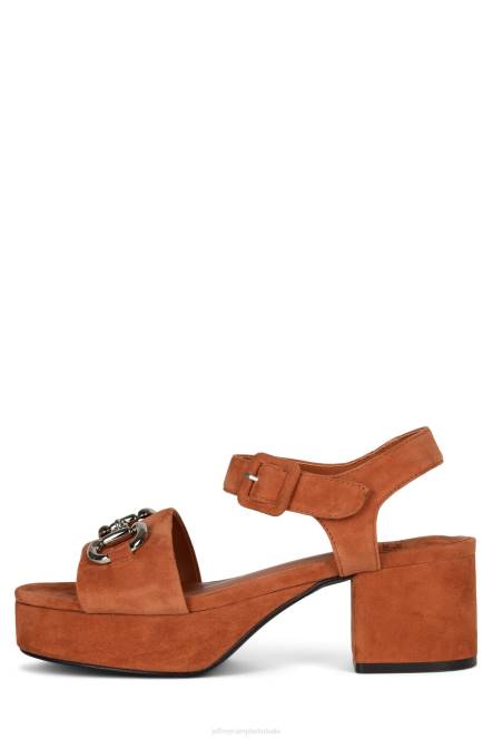 Jeffrey Campbell tijdloos NDHB1013 platform sandaal roest suède zilver vrouwen
