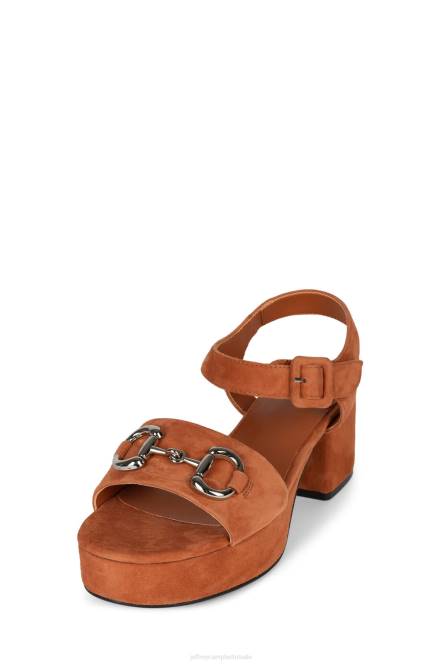 Jeffrey Campbell tijdloos NDHB1013 platform sandaal roest suède zilver vrouwen