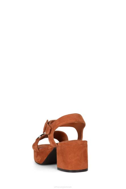 Jeffrey Campbell tijdloos NDHB1013 platform sandaal roest suède zilver vrouwen