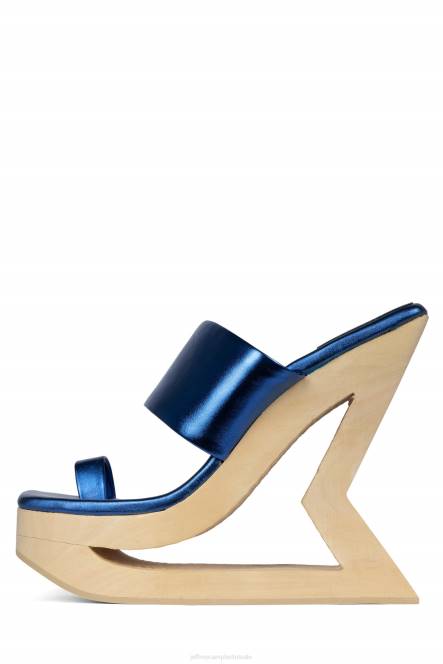 Jeffrey Campbell trapeze NDHB1072 platform sandaal blauw metaalachtig vrouwen