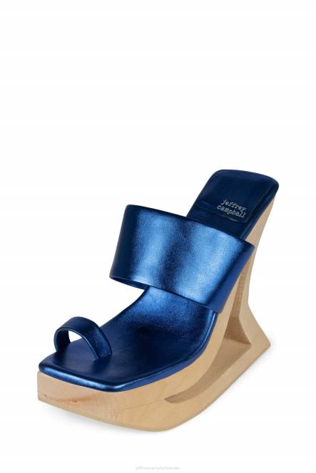 Jeffrey Campbell trapeze NDHB1072 platform sandaal blauw metaalachtig vrouwen