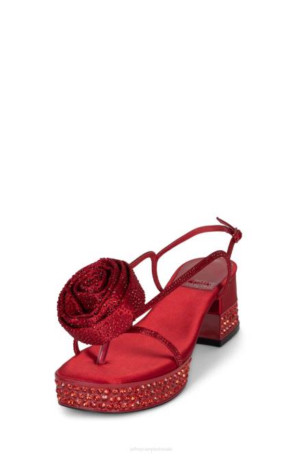 Jeffrey Campbell trendsetter NDHB1022 platform sandaal rood satijn rood vrouwen