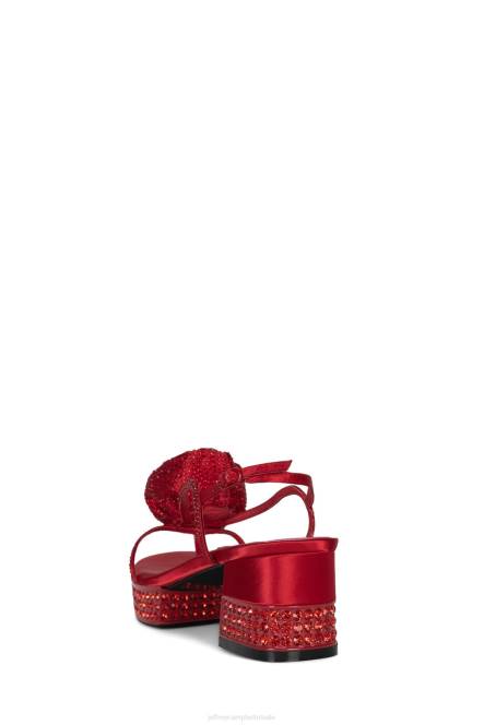 Jeffrey Campbell trendsetter NDHB1022 platform sandaal rood satijn rood vrouwen