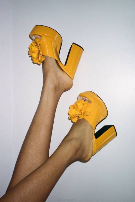 Jeffrey Campbell tropicals NDHB959 platform sandaal geel patent vrouwen