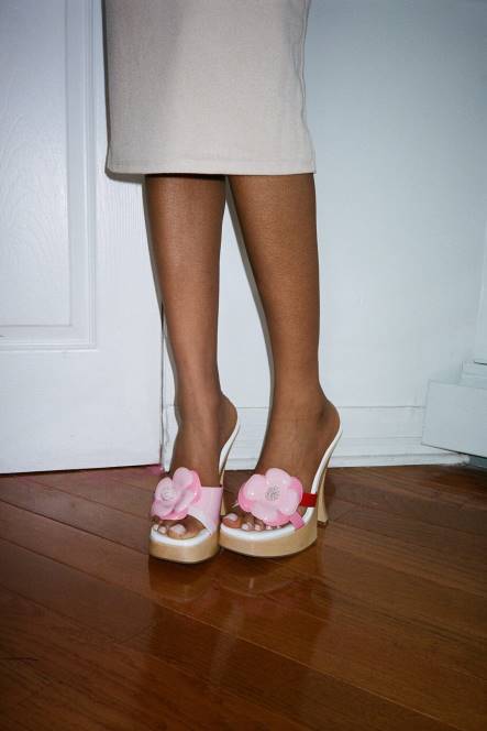 Jeffrey Campbell u-groei-grl NDHB962 platform sandaal wit roze patent combo vrouwen
