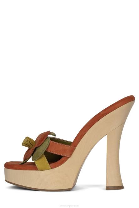 Jeffrey Campbell u-groei-grl NDHB963 platform sandaal combinatie van bruin kaki suède vrouwen