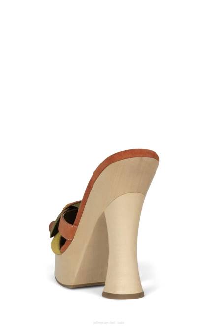 Jeffrey Campbell u-groei-grl NDHB963 platform sandaal combinatie van bruin kaki suède vrouwen