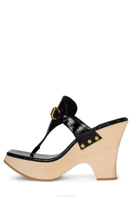 Jeffrey Campbell vaag NDHB974 platform sandaal zwart croco goud vrouwen
