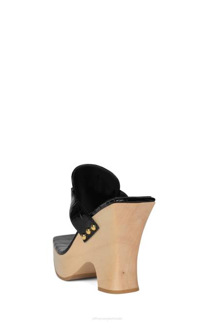 Jeffrey Campbell vaag NDHB974 platform sandaal zwart croco goud vrouwen