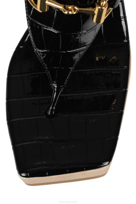 Jeffrey Campbell vaag NDHB974 platform sandaal zwart croco goud vrouwen