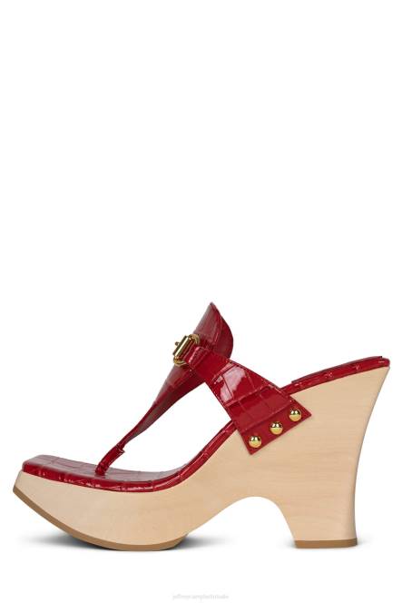 Jeffrey Campbell vaag NDHB975 platform sandaal rood croco goud vrouwen