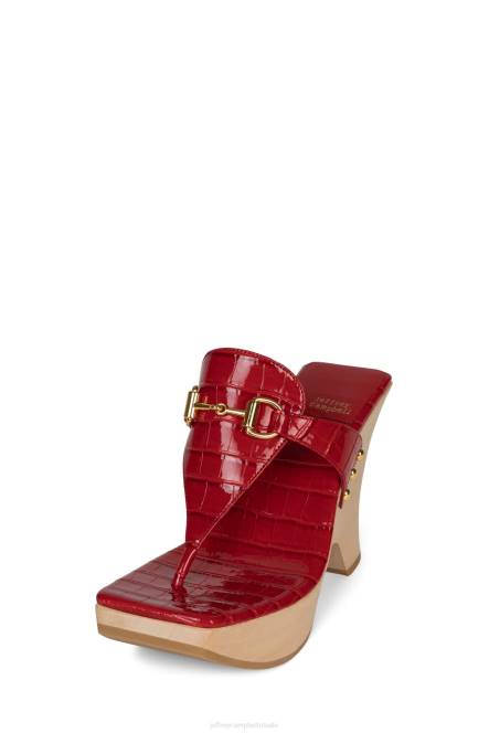 Jeffrey Campbell vaag NDHB975 platform sandaal rood croco goud vrouwen