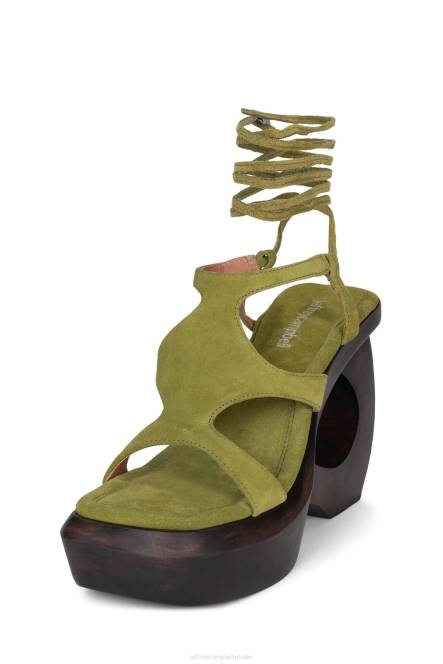Jeffrey Campbell verafgoden NDHB130 platform sandaal olijf suède bruin vrouwen