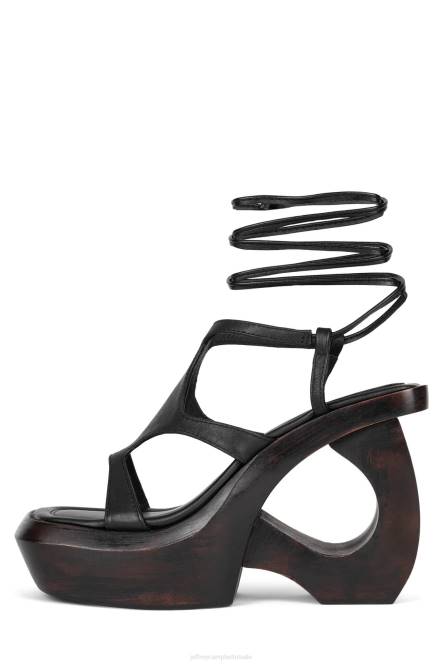 Jeffrey Campbell verafgoden NDHB131 platform sandaal zwart bruin vrouwen