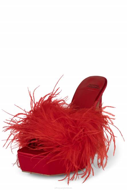 Jeffrey Campbell verdwaasd NDHB1045 platform sandaal rood satijn rood vrouwen
