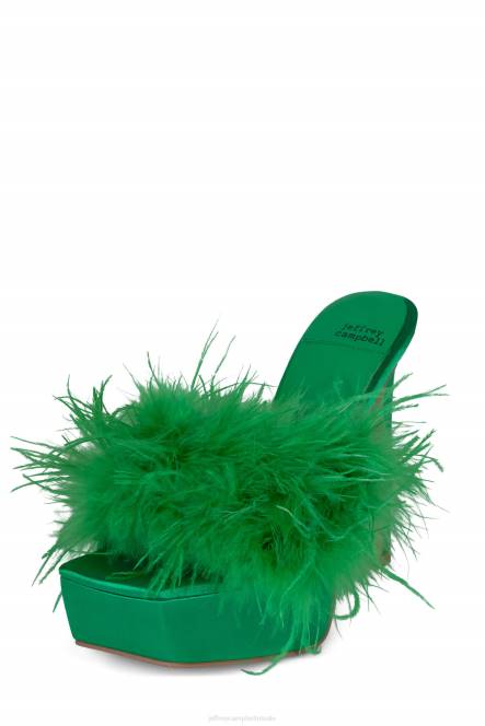 Jeffrey Campbell verdwaasd NDHB1046 platform sandaal groen satijn groen vrouwen