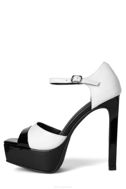 Jeffrey Campbell verheffend NDHB940 platform sandaal zwart lak wit vrouwen
