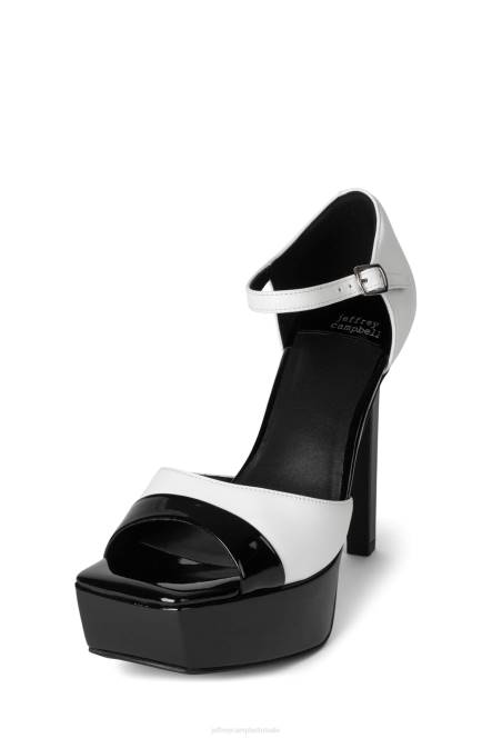 Jeffrey Campbell verheffend NDHB940 platform sandaal zwart lak wit vrouwen