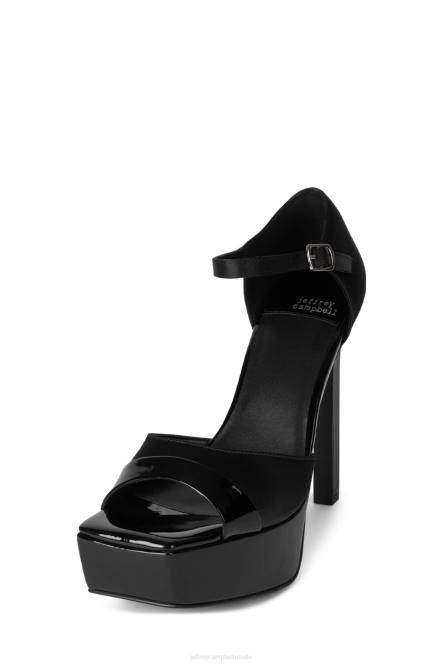 Jeffrey Campbell verheffend NDHB941 platform sandaal zwart lak zwart vrouwen