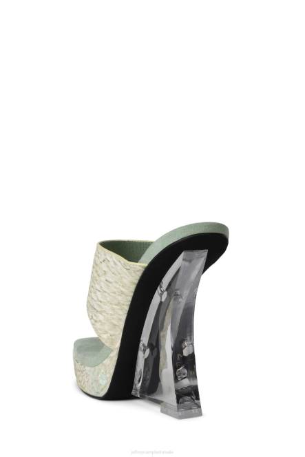 Jeffrey Campbell verwend-f NDHB953 platform sandaal groene combi vrouwen